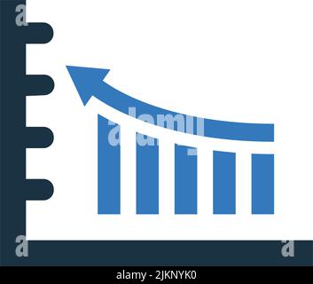 L'icona grafico, statistica, è isolata su sfondo bianco. Utilizzo per grafica e web design o scopi commerciali. File EPS vettoriale. Illustrazione Vettoriale