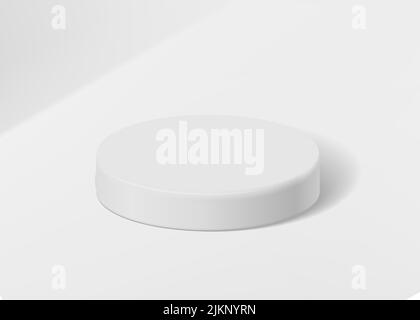 Sfondo bianco del podio per la presentazione del prodotto cosmetico. Rendering vettoriale realistico a 3D forme Illustrazione Vettoriale