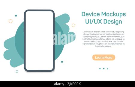 Lo smartphone si mockup con schermo vuoto. Smartphone senza cornice. Vector Illustration UI, UX design per la vostra azienda Illustrazione Vettoriale