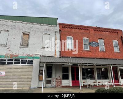 Centro di Gibson Georgia piccola città Stati Uniti d'America vecchi edifici vintage Foto Stock