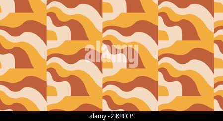 Retro 70s Abstract disegno senza giunture Illustrazione Vettoriale