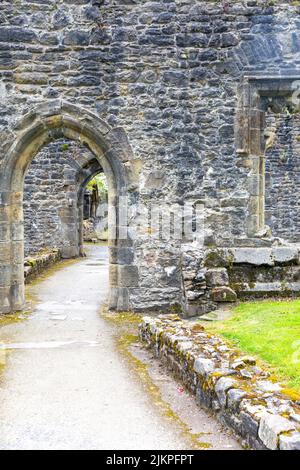 Le rovine e i terreni dell'abbazia di Whalley Foto Stock