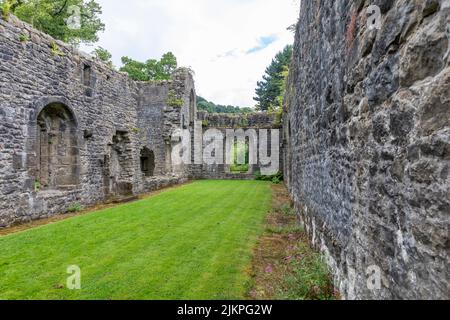 Le rovine e i terreni dell'abbazia di Whalley Foto Stock