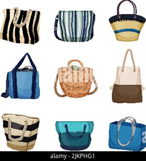 cartoni animati set da spiaggia illustrazione vettoriale Illustrazione Vettoriale