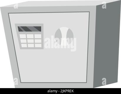 Cassetta di sicurezza oggetto vettoriale semi-piatto a colori Illustrazione Vettoriale