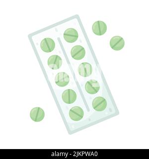 Illustrazione vettoriale di una confezione con compresse. Farmaco. Illustrazione Vettoriale