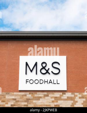M&S Foodhall logo Inghilterra, Regno Unito Foto Stock