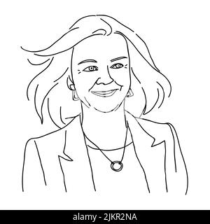 Disegno vettoriale Liz Truss Illustrazione Vettoriale