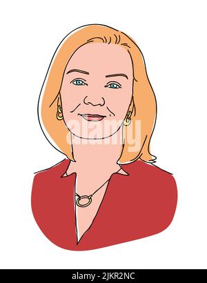 Liz Truss Vector clip art Illustrazione Vettoriale