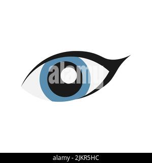 Icona del vettore occhio femminile su sfondo bianco Illustrazione Vettoriale