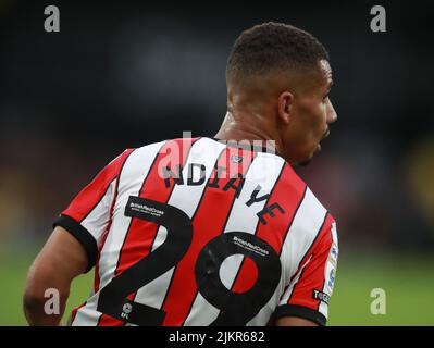 Watford, Inghilterra, 1st agosto 2022. Nuovo dettaglio della maglia durante la partita del campionato Sky Bet a Vicarage Road, Watford. Il credito dovrebbe essere: Simon Bellis / Sportimage Foto Stock