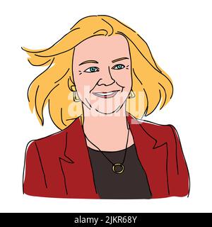 Illustrazione Liz Truss Illustrazione Vettoriale