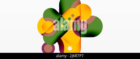 Carta da parati geometrica creativa. Freccia a bolla minima e sfondo astratto circolare. Modello commerciale Techno per wallpaper, banner, background o landi Illustrazione Vettoriale