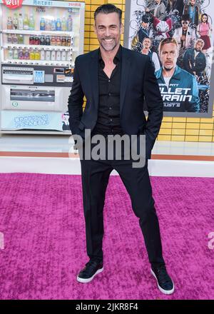 Westwood, Stati Uniti. 01st ago 2022. WESTWOOD, LOS ANGELES, CALIFORNIA, Stati Uniti d'America - 01 AGOSTO: L'attore svizzero Daniel Bernhardt arriva alla prima "Bullet Train" di Sony Pictures, che si tiene al Regency Village Theatre il 1 agosto 2022 a Westwood, Los Angeles, California, Stati Uniti. ( Credit: Image Press Agency/Alamy Live News Foto Stock