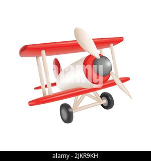 3d illustrazione vettoriale dell'aeroplano giocattolo Illustrazione Vettoriale