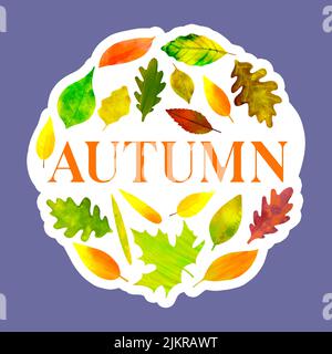 Illustrazione di sfondo autunnale con foglie Illustrazione Vettoriale