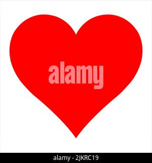 Icona del cuore rosso. Design grafico piatto. Simbolo su sfondo bianco. Illustrazione vettoriale. EPS10. Illustrazione Vettoriale