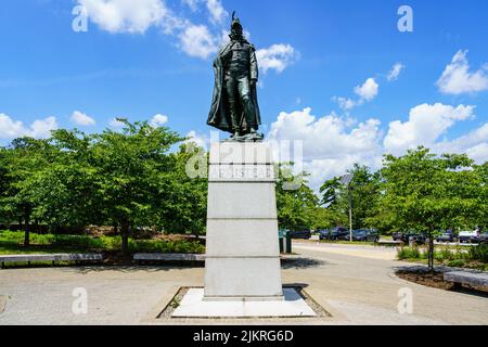 Baltimora, MD, USA – 2 agosto 2022: La statua del generale George Armestead che servì come comandante di Fort McHenry durante la battaglia di Baltimora Foto Stock