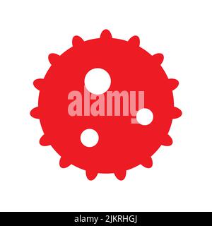 Virus e icona del covid. Design grafico piatto. Simbolo su sfondo bianco. Illustrazione vettoriale. EPS10. Illustrazione Vettoriale