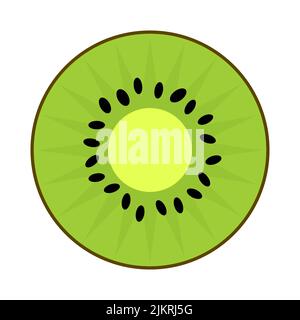 Kiwi frutta icona. Design grafico piatto. Simbolo su sfondo bianco. Illustrazione vettoriale. EPS10. Illustrazione Vettoriale