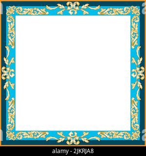 Cornice fantasia ornamentale blu Illustrazione Vettoriale