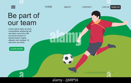 Un giocatore di calcio su un'interfaccia Illustrazione Vettoriale