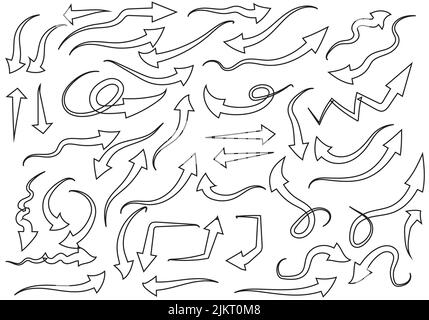 Frecce grandi icone nere. Icona freccia. Raccolta vettore freccia. Freccia. Cursore. Frecce semplici e moderne. Illustrazione del vettore Illustrazione Vettoriale