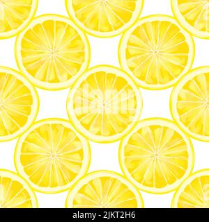 Modello senza cuciture con iIlustration di limone su sfondo bianco Illustrazione Vettoriale
