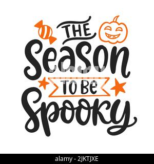 La stagione per essere Spooky. Citazione di Halloween Illustrazione Vettoriale