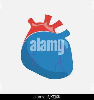Icona del cuore su sfondo bianco. Illustrazione Vettoriale