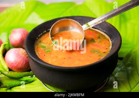 andhra famoso piatto di sambaar rasam Foto Stock