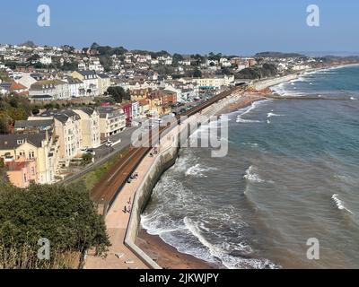 Ampia vista sul lungomare di Dawlish, Devon Foto Stock
