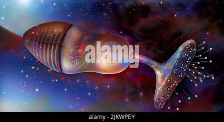 Cono, cellula fotorecettrice della retina che permette la visione notturna e diurna. Foto Stock