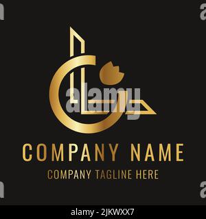 Design minimalista e pulito C e L letter Creative Logo design - Letter Corporate Logo design - Letter Creative Logo design - Design lussuoso logo Illustrazione Vettoriale