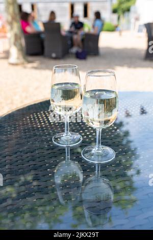 Tour e degustazione di vini di Chapel Down, Chapel Down Vineyard and Winery, Tenterden, Kent, Inghilterra, Regno Unito Foto Stock