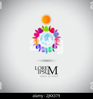 Logo persone in tutto il mondo. Illustrazione vettoriale Illustrazione Vettoriale