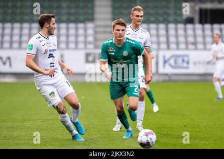 Viborg, Danimarca. 03rd ago 2022. Anton Gaaei (2) di Viborg FF visto durante la partita di qualificazione della UEFA Europa Conference League tra Viborg FF e Torshavn B36 all'Energi Viborg Arena di Viborg. (Photo Credit: Gonzales Photo/Alamy Live News Foto Stock