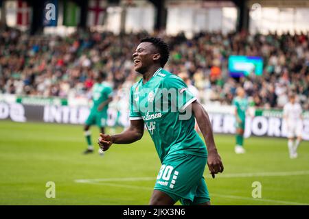 Viborg, Danimarca. 03rd ago 2022. Ibrahim ha detto (30) di Viborg FF visto durante la partita di qualificazione della UEFA Europa Conference League tra Viborg FF e B36 Torshavn all'Energi Viborg Arena di Viborg. (Photo Credit: Gonzales Photo/Alamy Live News Foto Stock