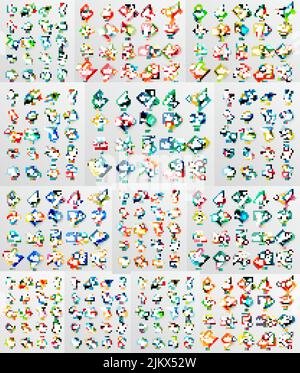 Banner geometrici, modelli e layout. Grafica su carta. Mega collezione composizioni moderne Illustrazione Vettoriale