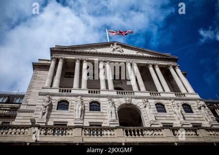La Banca d'Inghilterra ha sede a Londra. La Banca Centrale del Regno Unito, la Banca d'Inghilterra boe HQ Threadneedle St nel quartiere finanziario della città di Londra. Foto Stock