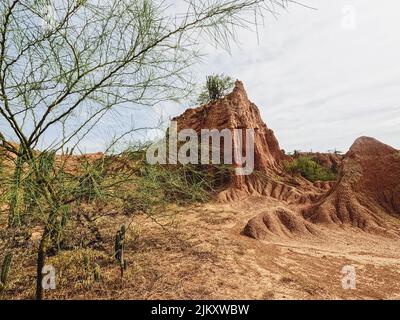 Un bellissimo scatto del deserto di Tatacoa in Colombia durante il giorno Foto Stock