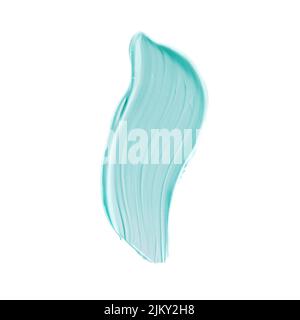 Crema di bellezza pastello Mint Swatch, cura della pelle e trucco prodotto cosmetico campione di texture isolato su sfondo bianco, make-up macchia, crema cosmetici striscio o. Foto Stock