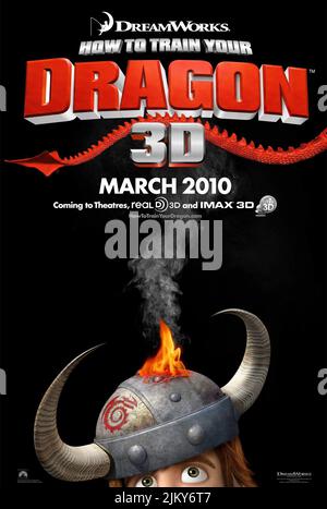 POSTER DEL SINGHIOZZO, COME ADDESTRARE IL VOSTRO DRAGO, 2010 Foto Stock