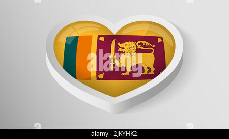 EPS10 Vector Patriotic Heart con bandiera dello SriLanka. Un elemento di impatto per l'uso che si desidera fare di esso. Illustrazione Vettoriale