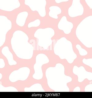 Stampa mucca vettore senza giunture disegno modello, astratto senza giunture pelle animale ripetizione sfondo. Illustrazione Vettoriale