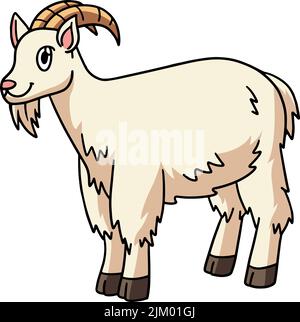 Capra Animal Cartoon Coloured Clipart Illustrazione Illustrazione Vettoriale