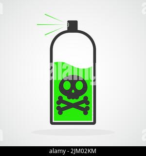 Spruzzare con il simbolo del cranio. Illustrazione vettoriale. Bomboletta spray Graffiti con cranio Illustrazione Vettoriale
