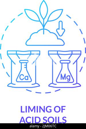 Limatura di suoli acidi blu gradiente concetto icona Illustrazione Vettoriale