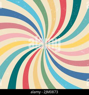 morbido sfondo retrò color pastello a forma di vortice, illustrazione vettoriale Illustrazione Vettoriale