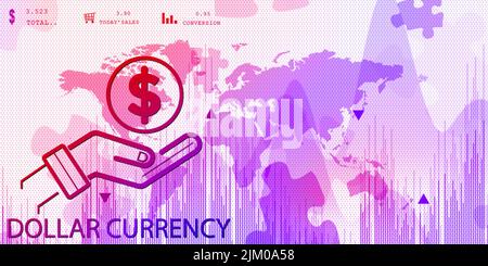 3D rendering del simbolo del dollaro usd Foto Stock